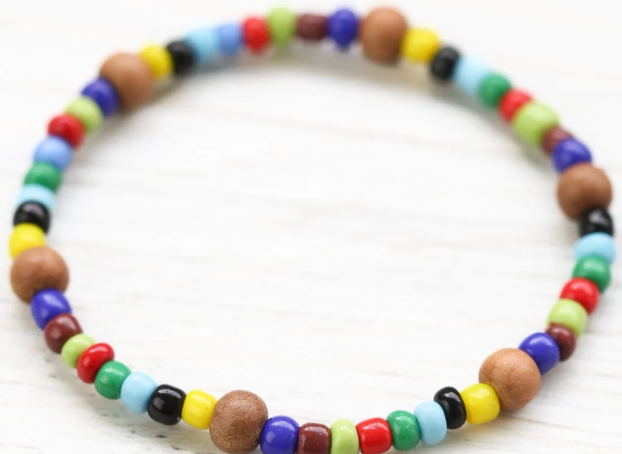 Multicolor Sandalwood Mala Bracelet