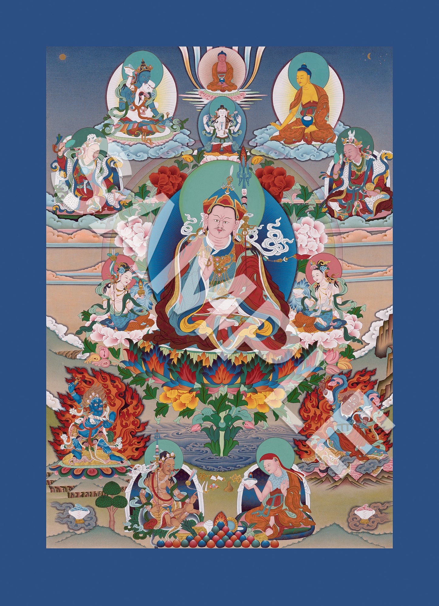 Guru Rinpoche on Lotus Flower