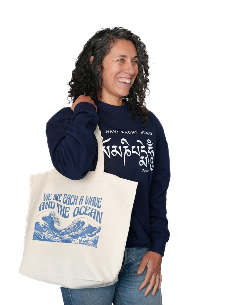 100% Organic Cotton Canvas Wave & Ocean Tote