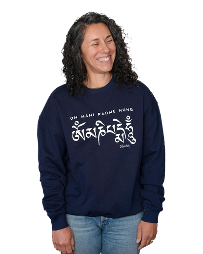 100% Organic Cotton Om Mani Padme Hung Crewneck Sweatshirt