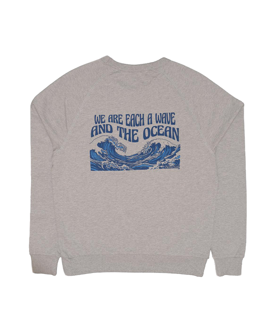 100% Organic Cotton Wave & Ocean Crewneck Sweatshirt