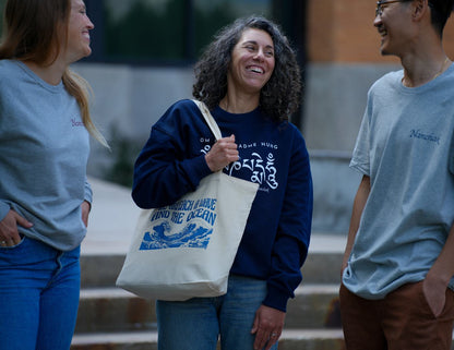100% Organic Cotton Canvas Wave & Ocean Tote