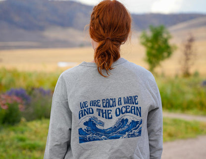 100% Organic Cotton Wave & Ocean Crewneck Sweatshirt