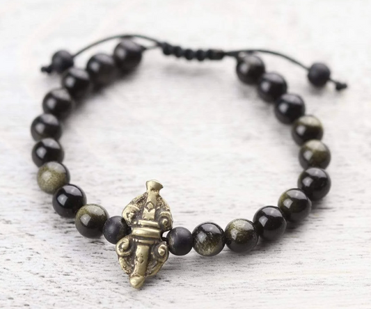 Negativity Blocking Obsidian Mala Bracelet