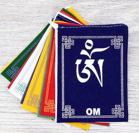 Velvet Om Mani Padme Hum Prayer Flags