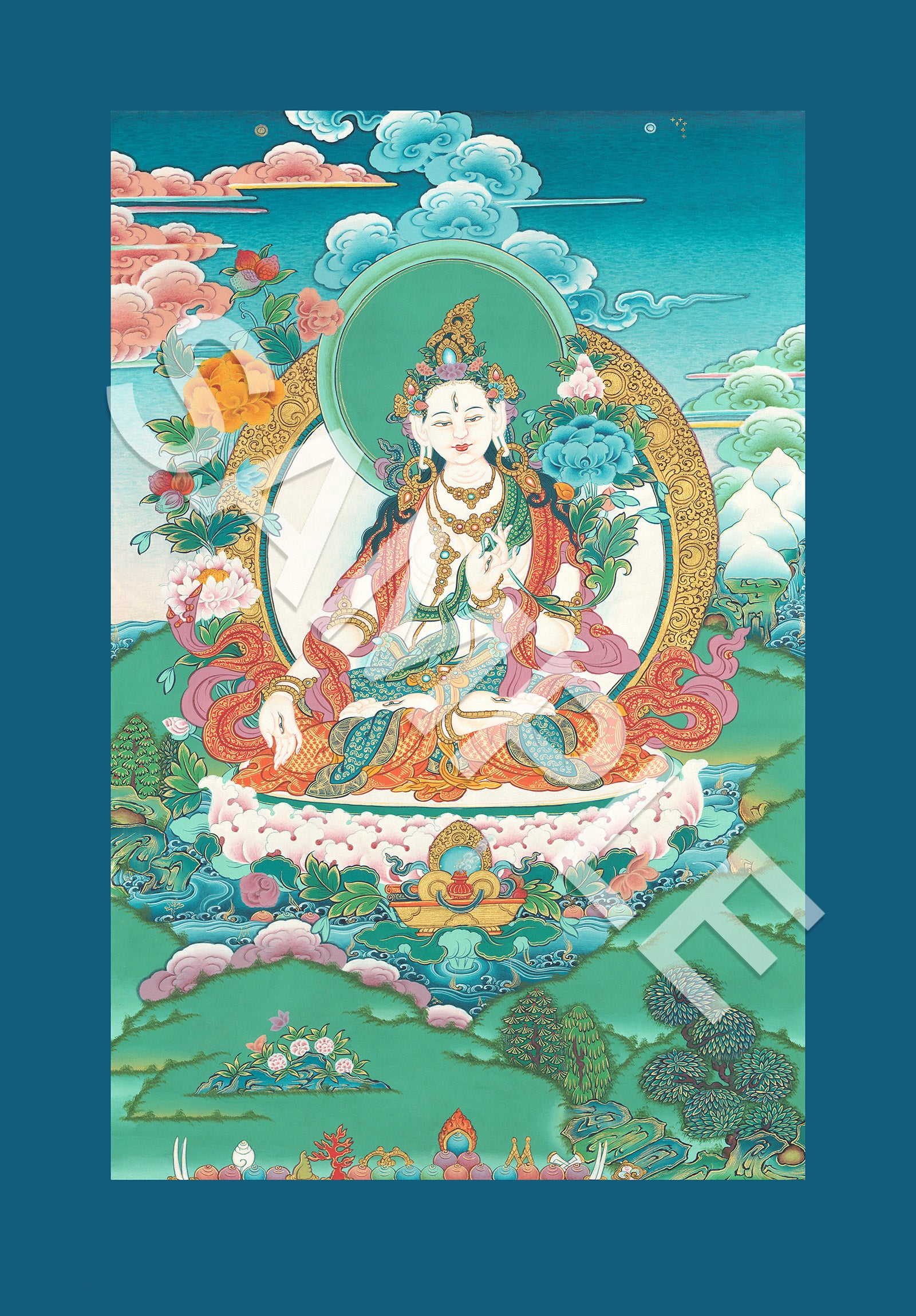 White tara on lotus flower